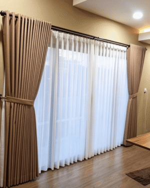 Gorden Jendela Minimalis Mocca & Vitrase Transparan Lux – Gorden Blackout Aesthetic Gorden Jendela Minimalis Mocca & Vitrase Transparan Lux – Gorden Blackout Aesthetic